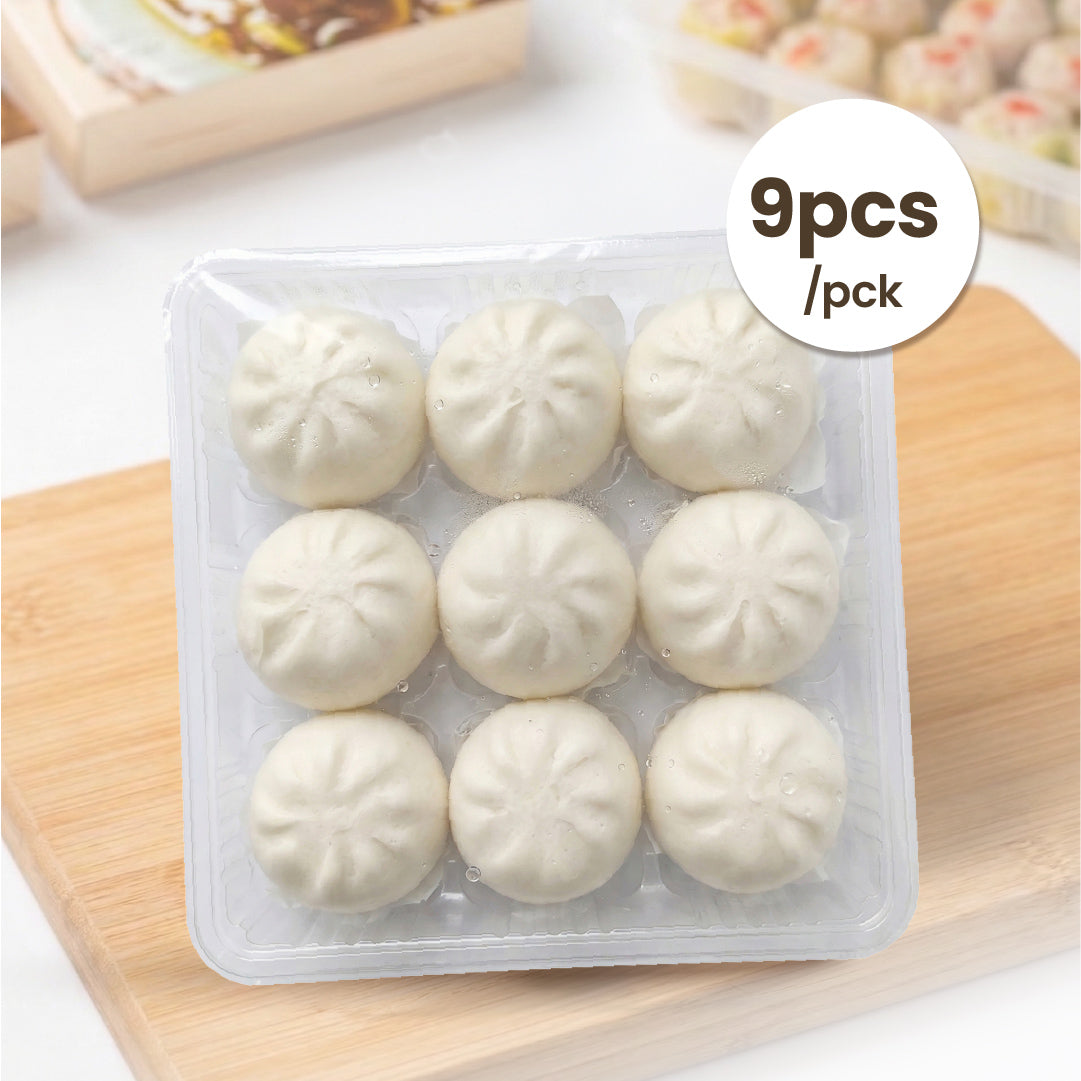Frozen pack containing nine mini char siew bao buns