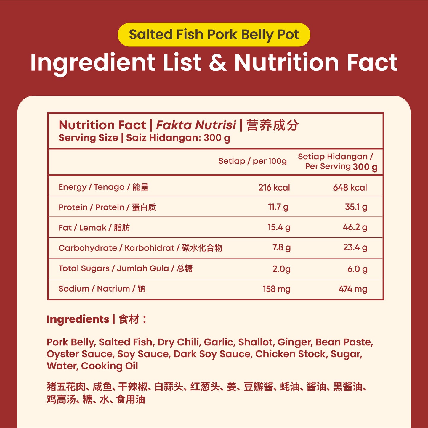咸鱼花腩煲 Salted Fish Pork Belly Pot