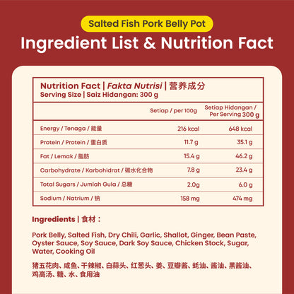 咸鱼花腩煲 Salted Fish Pork Belly Pot