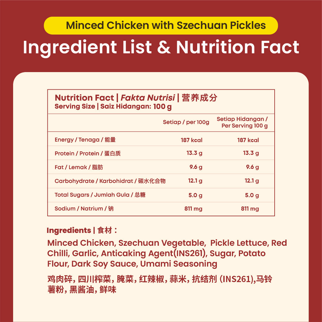家乡鸡肉碎 Minced Chicken with Szechuan Pickles