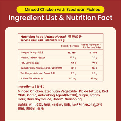 家乡鸡肉碎 Minced Chicken with Szechuan Pickles